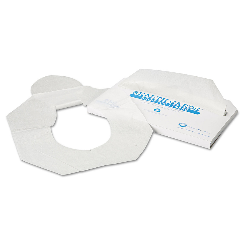 HOSPECO Health Gards Toilet Seat Covers, Half-Fold, 14.25 x 16.5, White, 250/Pack, 10 Boxes/Carton (HOSHG2500)