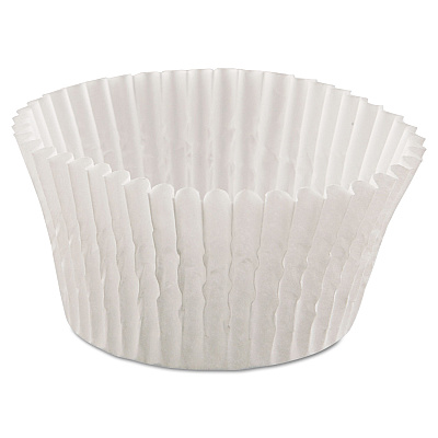 Hoffmaster Fluted Bake Cups, 4.5 Diameter x 1.25 h, White, Paper, 500/Pack, 20 Packs/Carton (HFM610032)