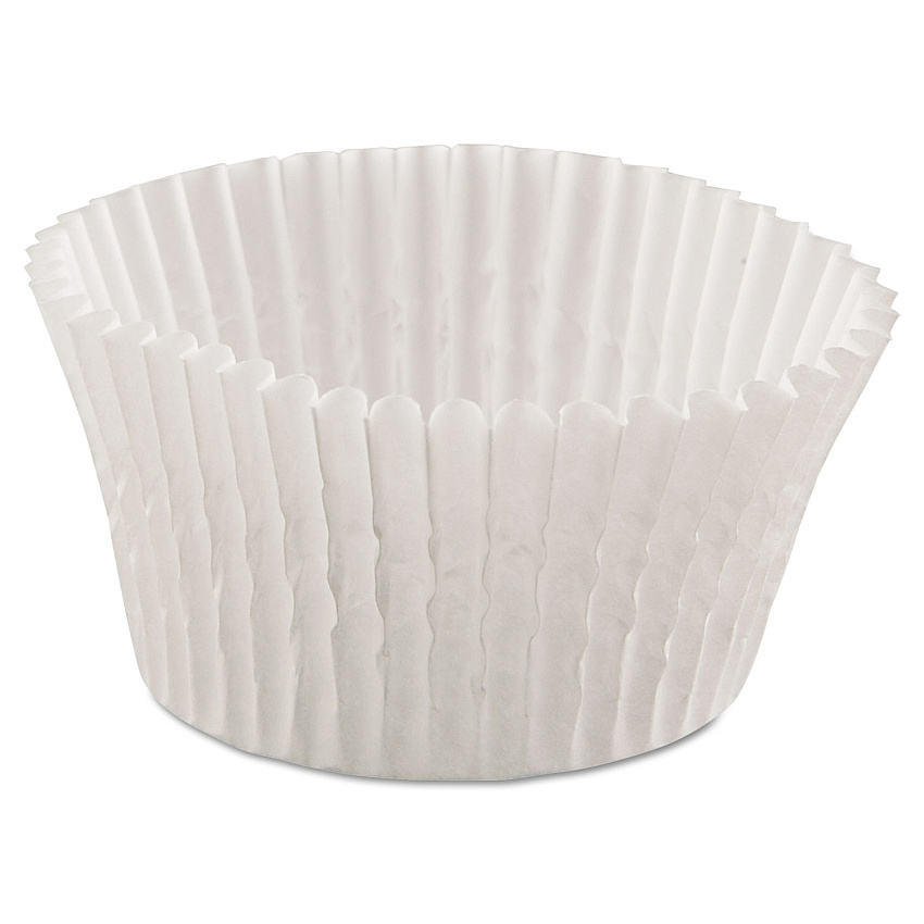 Hoffmaster Fluted Bake Cups, 4.5 Diameter x 1.25 h, White, Paper, 500/Pack, 20 Packs/Carton (HFM610032)