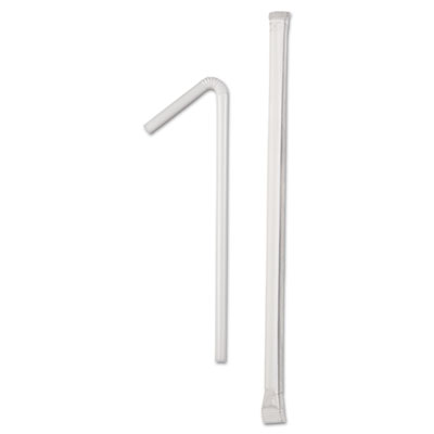 Dixie Wrapped Flex Straws, 7.75", Polypropylene, White, 10,000/Carton (DXEFXW7)