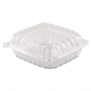 Dart ClearSeal Hinged-Lid Plastic Containers, 8.3 x 8.3 x 3, Clear, Plastic, 250/Carton (C90PST1)