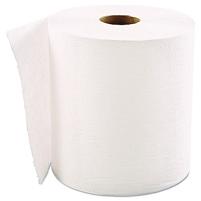 GEN Hardwound Roll Towels, 1-Ply, 8" x 600 ft, White, 12 Rolls/Carton (GENHWTWHI)