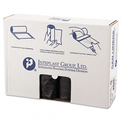 Inteplast Group High-Density Interleaved Commercial Can Liners, 45 gal, 12 microns, 40" x 48", Black, 25 Bags/Roll, 10 Rolls/Carton (S404812K)