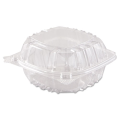 Dart ClearSeal Hinged-Lid Plastic Containers, 5.8 x 6 x 3, Clear, 125/Pack, 4 Packs/Carton (C57PST1)