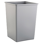 Rubbermaid Commercial Untouchable Square Waste Receptacle, 35 gal, Plastic, Gray (RCP3958GRA)