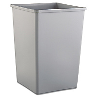 Rubbermaid Commercial Untouchable Square Waste Receptacle, 35 gal, Plastic, Gray (RCP3958GRA)