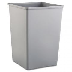 Rubbermaid Commercial Untouchable Square Waste Receptacle, 35 gal, Plastic, Gray (3958GRA)