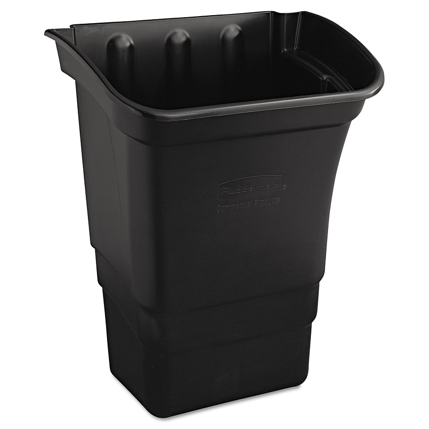 Rubbermaid Commercial Optional Utility Cart Refuse/Utility Bin, 8 gal, Polyethylene, Black (RCP335388BLA)
