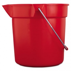 Rubbermaid Commercial BRUTE Round Utility Pail, 10 qt, Plastic, Red, 10.5" dia (2963RED)