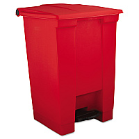 Rubbermaid Commercial Indoor Utility Step-On Waste Container, 12 gal, Plastic, Red (RCP6144RED)