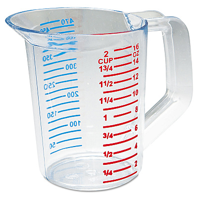 Rubbermaid Commercial Bouncer Measuring Cup, 16 oz, Clear (RCP3215CLE)