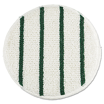 Rubbermaid Commercial Low Profile Scrub-Strip Carpet Bonnet, 19" Diameter, White/Green, 5/Carton (RCPP269)