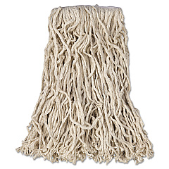 Rubbermaid Commercial Economy Cut-End Cotton Wet Mop Head, 16oz, 1" Band, White, 12/carton (RCPV116)