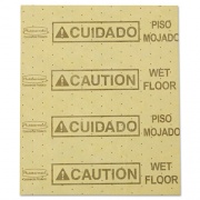 Rubbermaid Commercial Over-the-Spill Pad, Caution Wet Floor, 16 oz, 16.5 x 20, 22 Sheets/Pad (4252YEL)