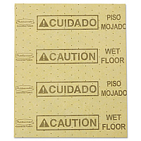 Rubbermaid Commercial Over-the-Spill Pad, Caution Wet Floor, 16 oz, 16.5 x 20, 22 Sheets/Pad (RCP4252YEL)