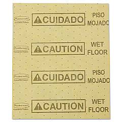 Rubbermaid Commercial Over-the-Spill Pad, Caution Wet Floor, 16 oz, 16.5 x 20, 22 Sheets/Pad (RCP4252YEL)