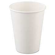 Solo Single-Sided Poly Paper Hot Cups, 12 oz, White, 50/Bag, 20 Bags/Carton (SCC412WN)