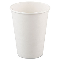 Solo Single-Sided Poly Paper Hot Cups, 12 oz, White, 50/Bag, 20 Bags/Carton (SCC412WN)