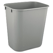 Rubbermaid Commercial Deskside Plastic Wastebasket, 3.5 gal, Plastic, Gray (RCP2955GRA)