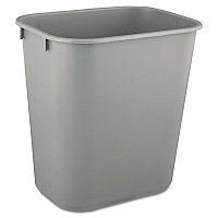 Rubbermaid Commercial Deskside Plastic Wastebasket, 3.5 gal, Plastic, Gray (RCP2955GRA)
