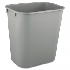 Rubbermaid Commercial Deskside Plastic Wastebasket, 3.5 gal, Plastic, Gray (2955GRA)