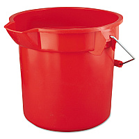 Rubbermaid Commercial BRUTE Round Utility Pail, 14 qt, Plastic, Red, 12" dia (RCP2614RED)