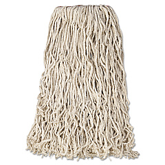 Rubbermaid Commercial Premium Cut-End Cotton Wet Mop Head, 24 oz, White, 1" White Band, 12/Carton (RCPF11812)