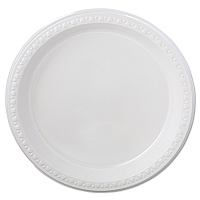 Chinet Heavyweight Plastic Plates, 9" dia, White, 125/Pack, 4 Packs/Carton (HUH81209)