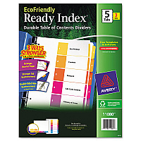 Avery Customizable Table of Contents Ready Index Dividers with Multicolor Tabs, 5-Tab, 1 to 5, 11 x 8.5, White, 3 Sets (AVE11080)