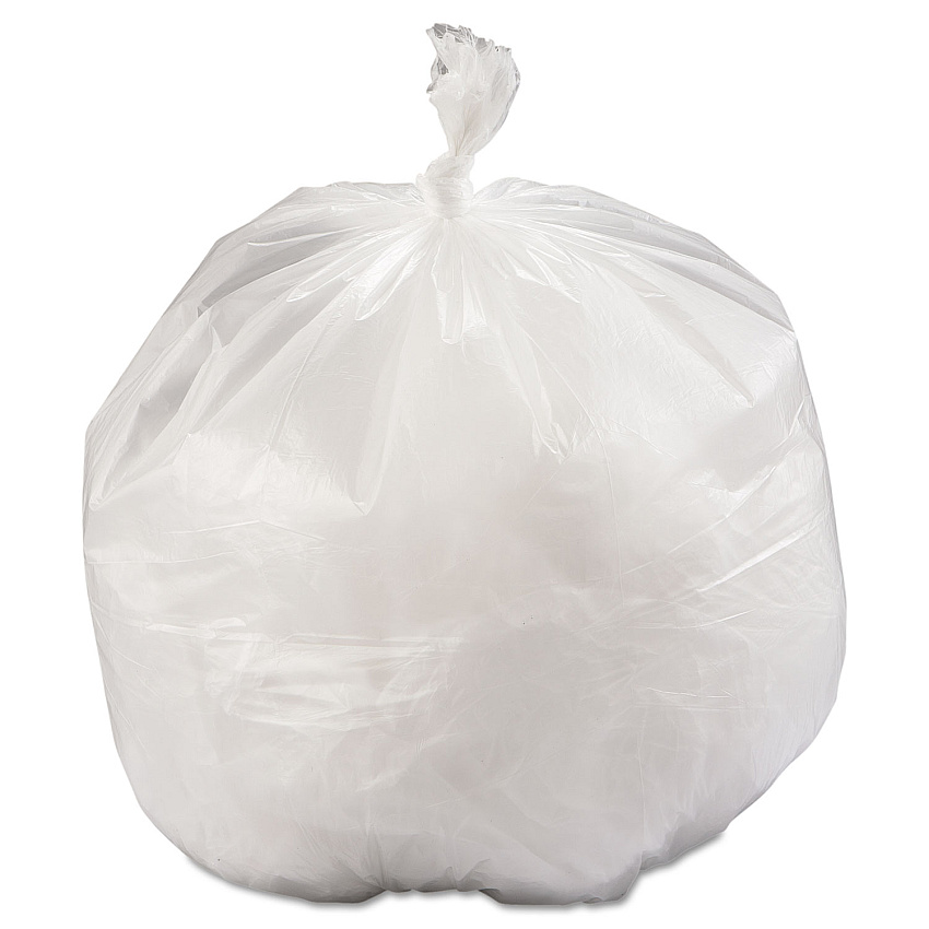 Inteplast Group High-Density Commercial Can Liners, 33 gal, 11.94 mic, 33" x 39", Natural, Interleaved Roll, 25 Bags/Roll, 6 Rolls/Carton (LG334013NC)