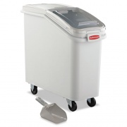Rubbermaid Commercial ProSave Mobile Ingredient Bin, 20.57 gal, 13.13 x 29.25 x 28, White, Plastic (360088WHI)