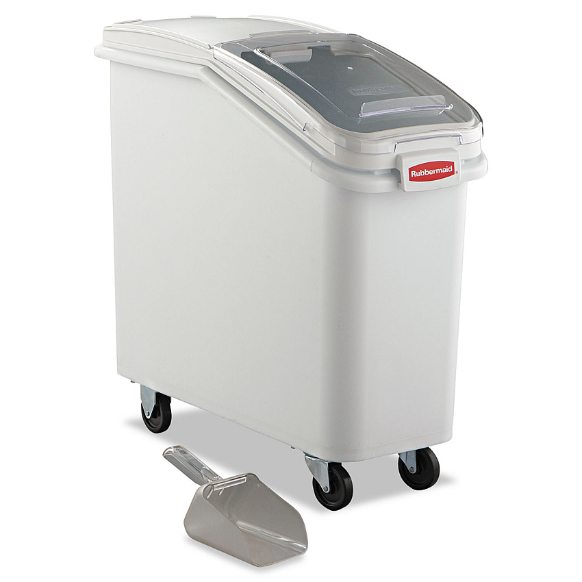 Rubbermaid Commercial ProSave Mobile Ingredient Bin, 20.57 gal, 13.13 x 29.25 x 28, White, Plastic (RCP360088WHI)