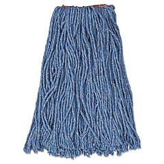 Rubbermaid Commercial Cotton/synthetic Cut-End Blend Mop Head, 16 Oz, 1" Band, Blue, 12/carton (RCPF51612BLUCT)
