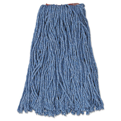 Rubbermaid Commercial Cotton/synthetic Cut-End Blend Mop Head, 16 Oz, 1" Band, Blue, 12/carton (RCPF51612BLUCT)