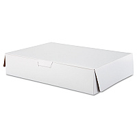 SCT White One-Piece Non-Window Bakery Boxes, 1/2-Sheet Cake Box, 19 x 14 x 4, White, Paper, 50/Carton (SCH1029)