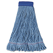 Boardwalk Super Loop Wet Mop Head, Cotton/synthetic Fiber, 5" Headband, X-Large Size, Blue, 12/carton (BWK504BL)