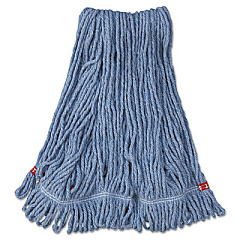 Rubbermaid Commercial Web Foot Wet Mop Head, Shrinkless, Cotton/synthetic, Blue, Medium, 6/carton (RCPA212BLU)
