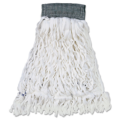 Rubbermaid Commercial Clean Room Mop Head, Rayon, Loop-End, Medium, White, 12/Carton (T300)