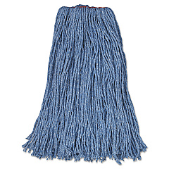 Rubbermaid Commercial Cotton/synthetic Cut-End Blend Mop Head, 24 Oz, 1" Band, Blue, 12/carton (RCPF51812BLU)