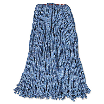 Rubbermaid Commercial Cotton/synthetic Cut-End Blend Mop Head, 24 Oz, 1" Band, Blue, 12/carton (RCPF51812BLU)