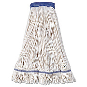 Boardwalk Super Loop Wet Mop Head, Cotton/Synthetic Fiber, 5" Headband, X-Large Size, White, 12/Carton (BWK504WH)