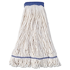 Boardwalk Super Loop Wet Mop Head, Cotton/Synthetic Fiber, 5" Headband, X-Large Size, White, 12/Carton (BWK504WH)