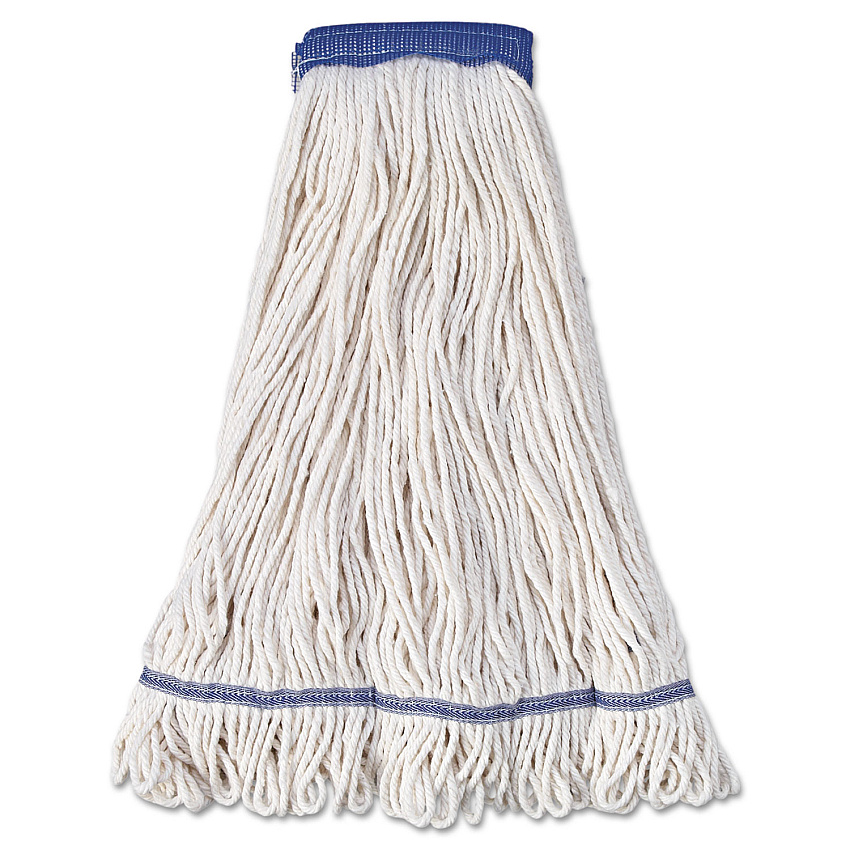 Boardwalk Super Loop Wet Mop Head, Cotton/Synthetic Fiber, 5" Headband, X-Large Size, White, 12/Carton (BWK504WH)