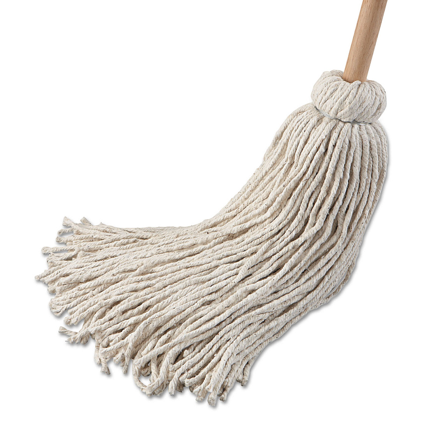 Boardwalk Handle/Deck Mop, #32 White Cotton Head, 54" Natural Wood Handle, 6/Pack (BWK132C)
