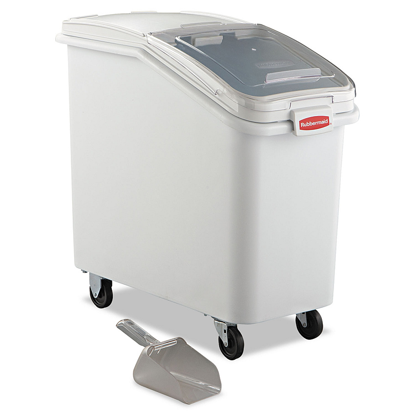 Rubbermaid Commercial ProSave Mobile Ingredient Bin, 26.18 gal, 15.5 x 29.5 x 28, White, Plastic (RCP360288WHI)