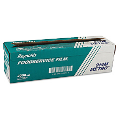Reynolds Wrap Metro Light-Duty PVC Film Roll with Cutter Box, 18" x 2,000 ft, Clear (RFP914M)