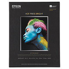 Epson Hot Press Bright Fine Art Paper, 17 mil, 8.5 x 11, Smooth Matte White, 25/Pack (EPSS042327)