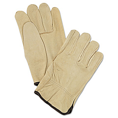 MCR Safety Unlined Pigskin Driver Gloves, Cream, Large, 12 Pairs (MPG3400L)