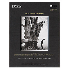 Epson Hot Press Fine Art Paper, 17 mil, 8.5 x 11, Smooth Matte Natural, 25/Pack (EPSS042317)