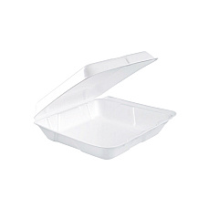 Dart Foam Hinged Lid Containers, 7.5 x 8 x 2.2, White, 200/Carton (DCC80HT1R)